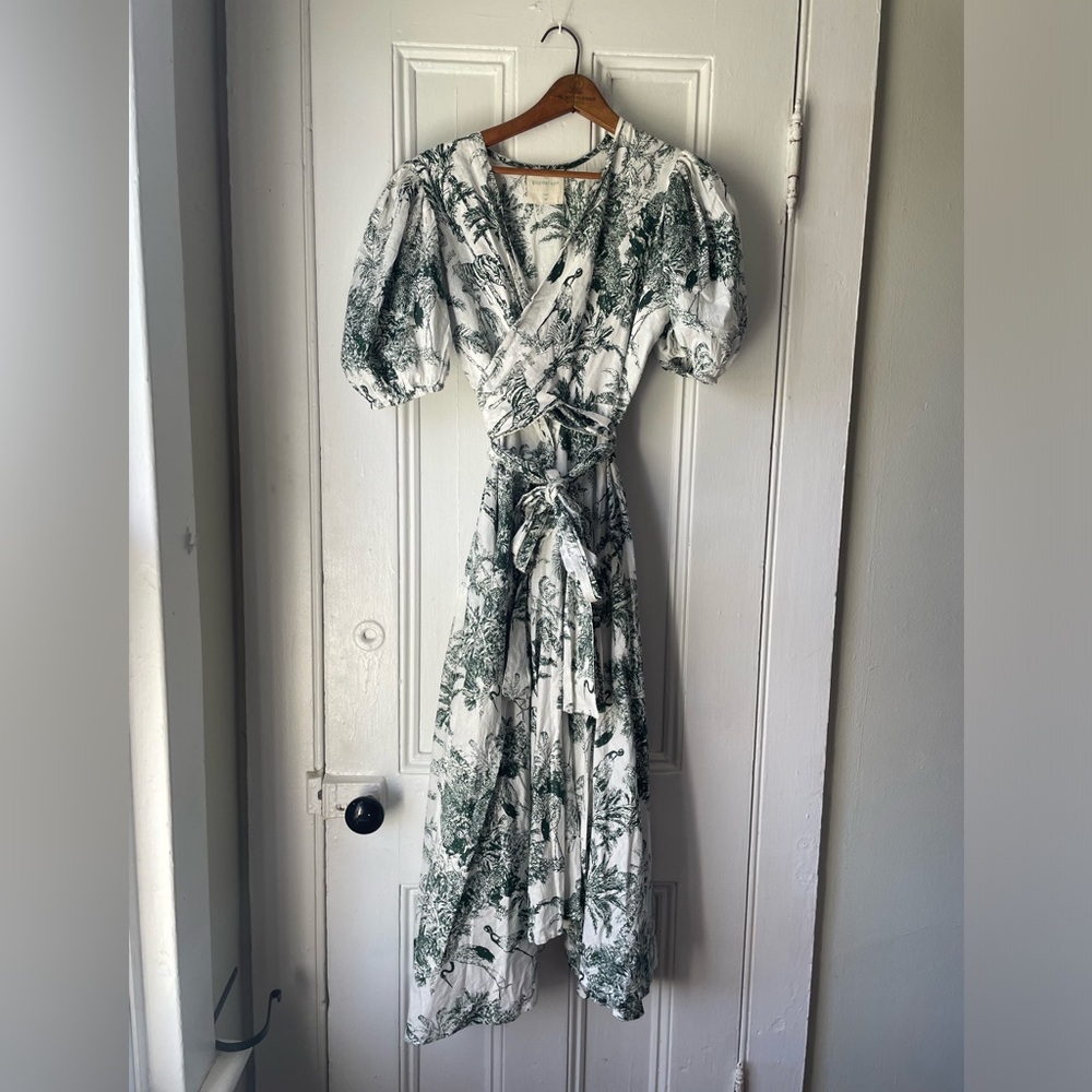 Guadalupe Designs green and white short sleeve dress